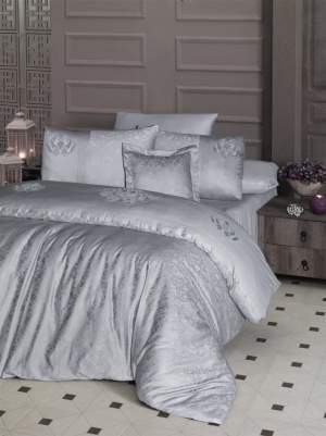 Однотонное постельное белье First Choice Mirabel Gri