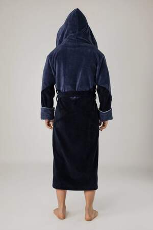 Махровый мужской халат длинный с капюшоном Nusa 1215
