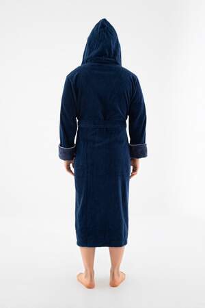 Мужской махровый длинный халат с капюшоном Nusa 2995