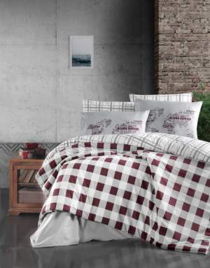 Постельное белье ранфорс First Choice Edmon Dark Red
