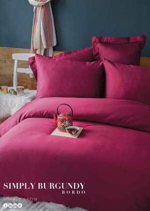 Полуторное постельное белье Сатин Issimo home Simply burgundy