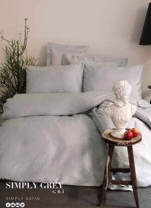 Полуторное постельное белье Сатин Issimo home Simply grey
