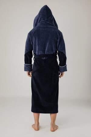 Махровий чоловічий халат довгий з капюшоном Nusa 1215