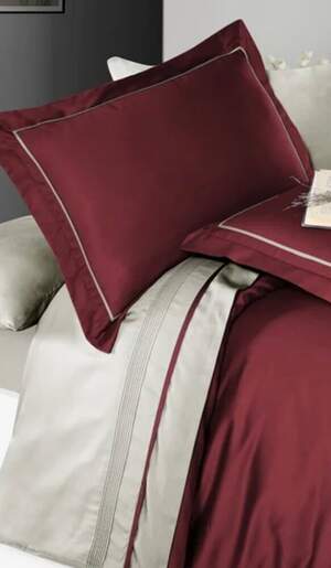 Постільна білизна First Choice Deluxe Satin Serenity Dark Red & Beige