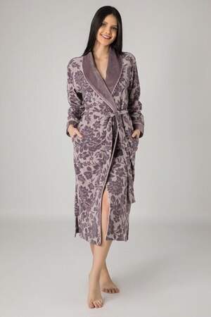 Велюровий халат жіночий довгий Nusa 0443