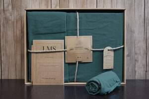Полуторное постельное белье хлопок LIMASSO Dark Green