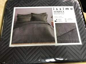 Покривало на ліжко з наволочками Issimo home Simply Antrasit