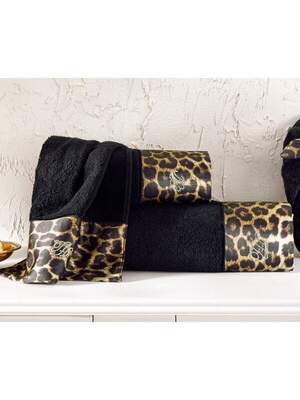 Набор махровых полотенец Tivolyo Home Leopard siyah