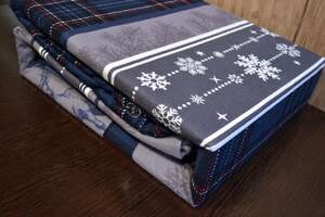 Полуторное фланелевое постельное белье First Choice Happiness Navy Blue