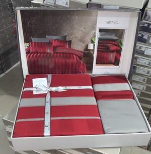 Постельное бельё из сатина First Choice Artwel Dark Red