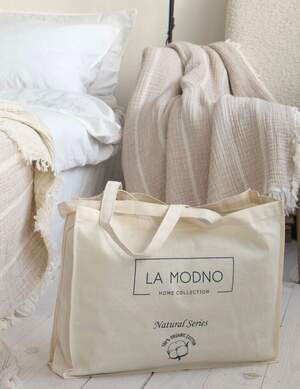 Муслиновое покрывало на кровать LA MODNO Pearl beige 220x240