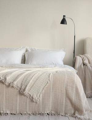 Муслінове покривало на ліжко LA MODNO Pearl beige 220x240