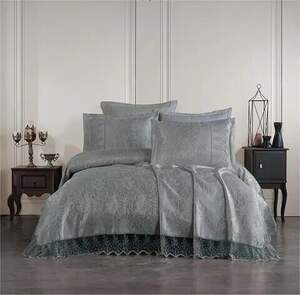 Жакардне покривало на ліжко Decomila zelen grey 240х260
