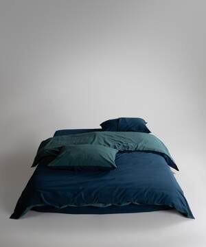 Постельное белье вареный хлопок LIMASSO Essualte Dress Blue – Dark Green
