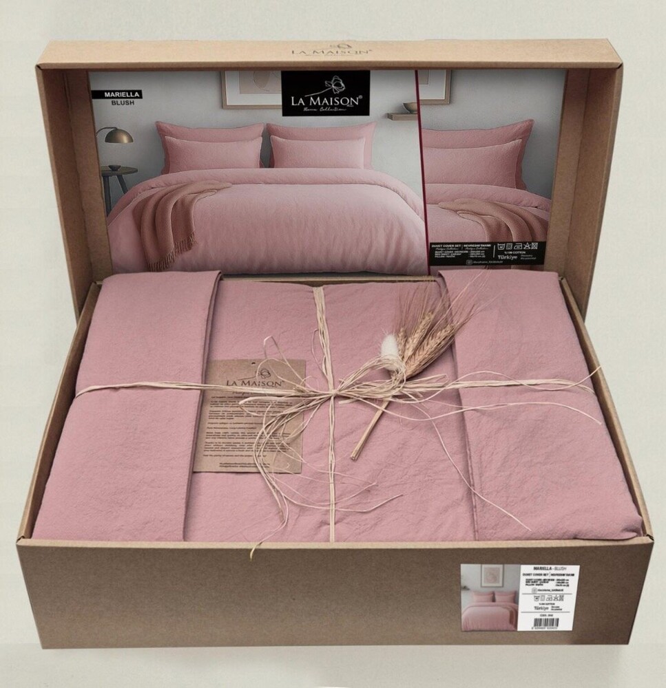 Постільна білизна бавовна La Maison Stonewashed 200 х 220 см Mariella Blush Постільна білизна бавовна La Maison Stonewashed 200 х 220 см Mariella Blush