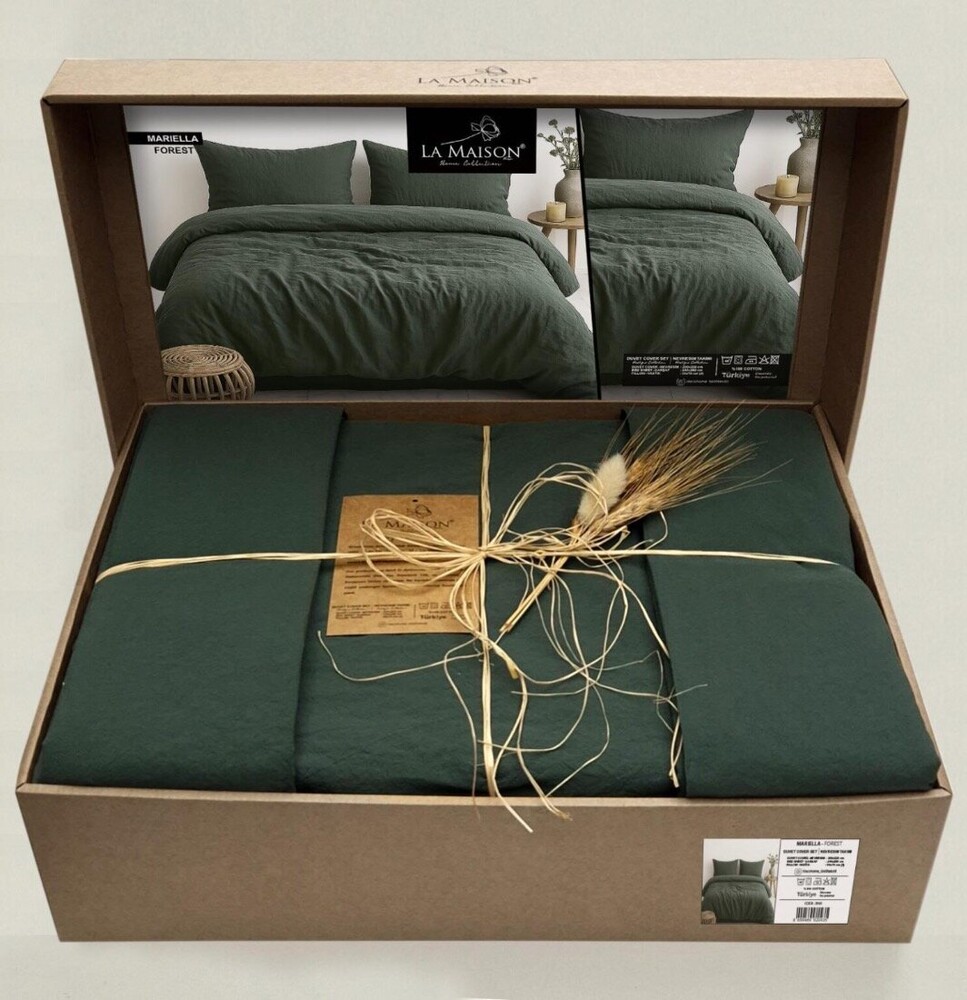 Постільна білизна бавовна La Maison Stonewashed 200 х 220 см Mariella Forest Постільна білизна бавовна La Maison Stonewashed 200 х 220 см Mariella Forest