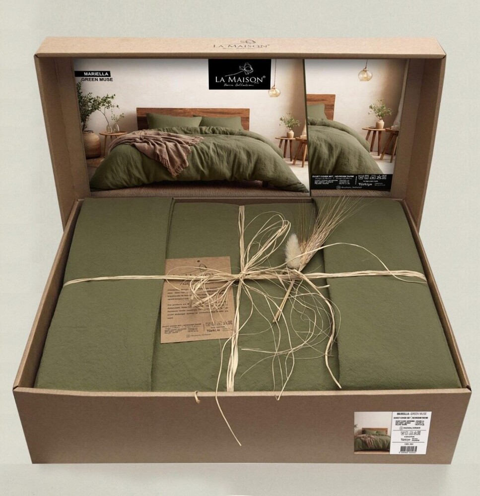 Постільна білизна бавовна La Maison Stonewashed 200 х 220 см Mariella Green Muse Постільна білизна бавовна La Maison Stonewashed 200 х 220 см Mariella Green Muse
