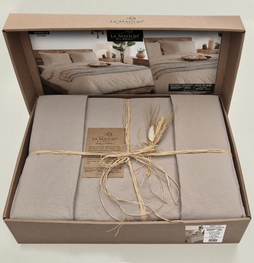 Постільна білизна бавовна La Maison Stonewashed 200 х 220 см Mariella Stone Постільна білизна бавовна La Maison Stonewashed 200 х 220 см Mariella Stone