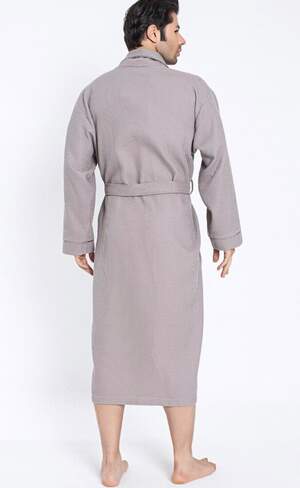 Мужской вафельный длинный халат Nusa 22655