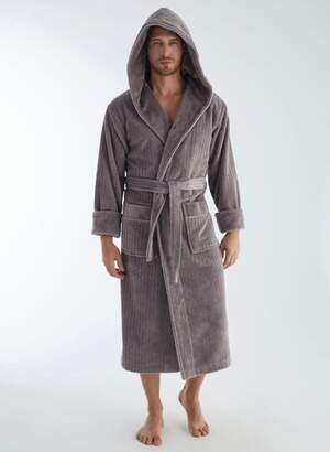 Мужской махровый халат с капюшоном длинный Nusa 1335
