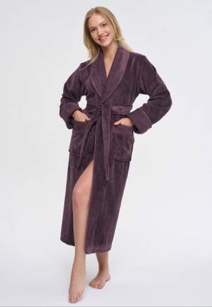 Жіночий довгий махровий халат Nusa 3883