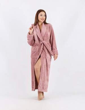 Жіночий довгий махровий халат Nusa 3883