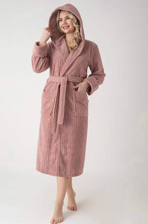 Махровый халат длинный женский Nusa 4275