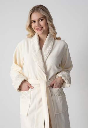 Махровый халат длинный женский Nusa 4147