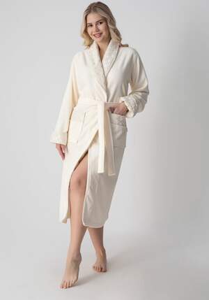 Махровый халат длинный женский Nusa 4147