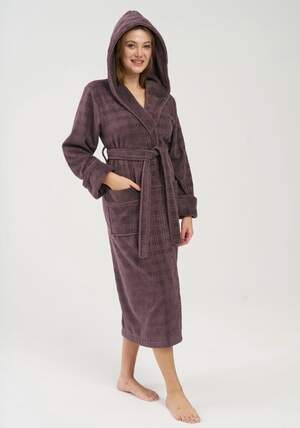 Махровый халат длинный женский Nusa 4365