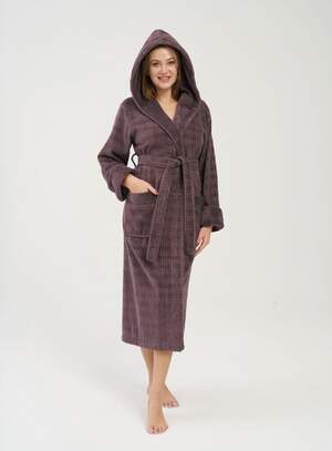 Махровый халат длинный женский Nusa 4365