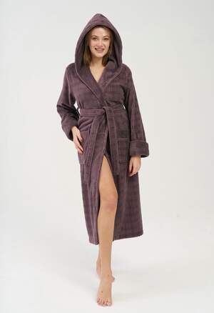 Махровый халат длинный женский Nusa 4365