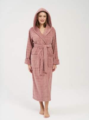 Махровый халат длинный женский Nusa 4365