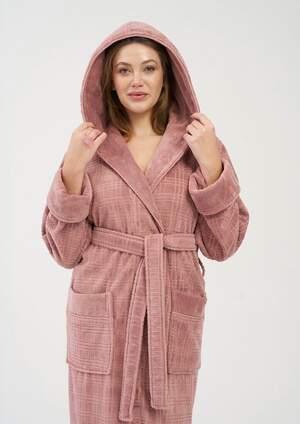 Жіночий довгий махровий халат Nusa 4365