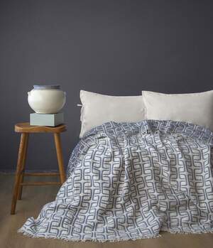 Покривало на ліжко муслінове Issimo home Perge Grey